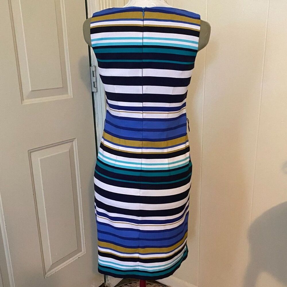Dress Barn Stripped Scoop Neck Sleeveless Dress Women Size 4 - Picture 4 of 7